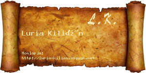 Luria Kilián névjegykártya